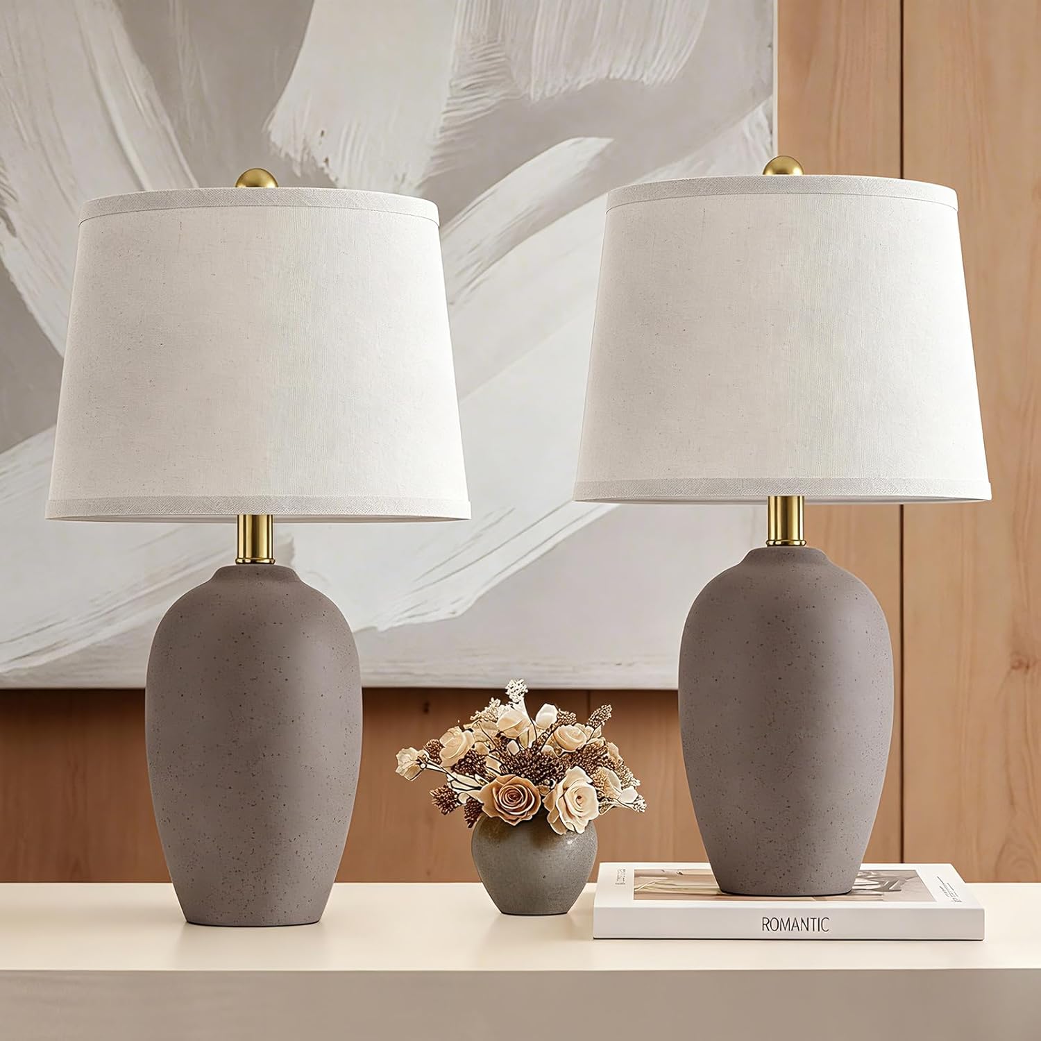 Set of 2 Farmhouse Ceramic Sma - Solar Lamp review and price