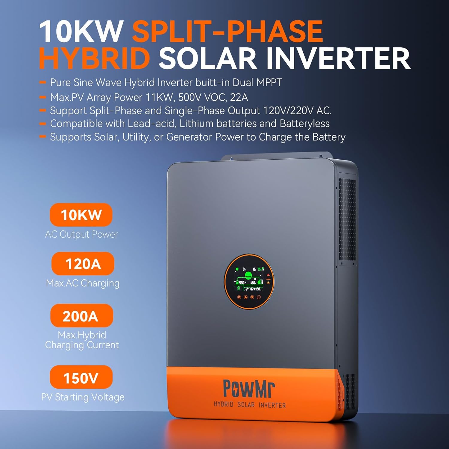 PowMr 10KW Split Phase Inverte - Solar Panel review and price