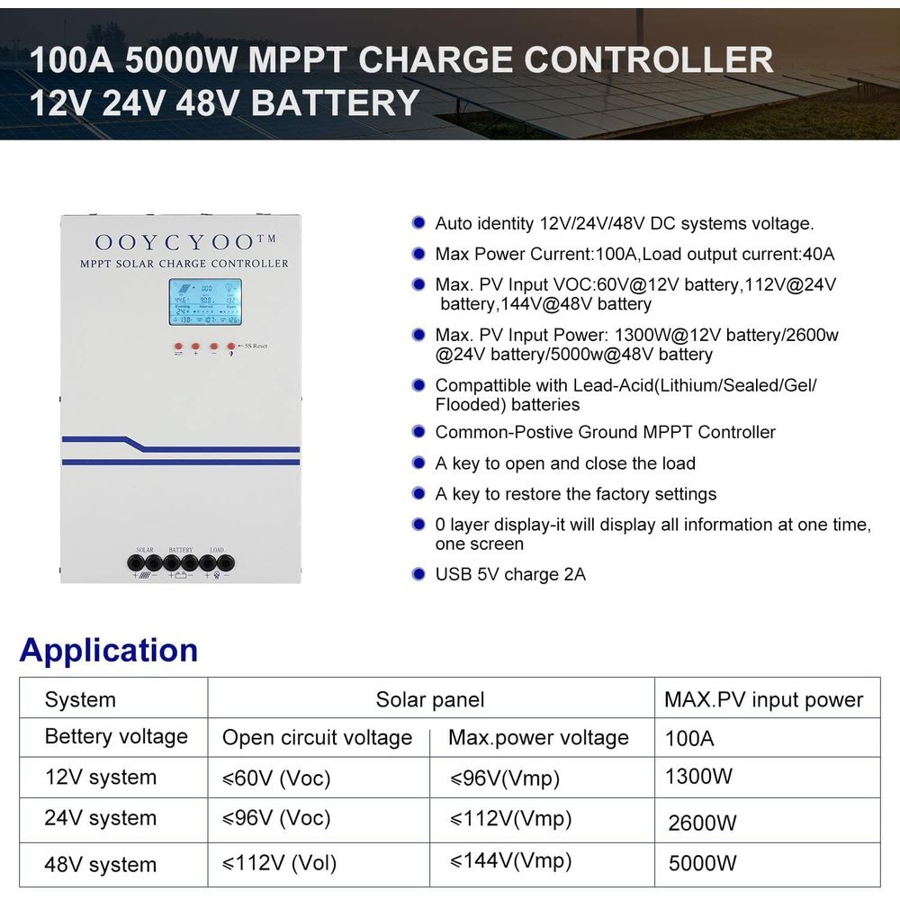 100 Amp MPPT Solar Charge Cont - Charge Controller Solar review and price